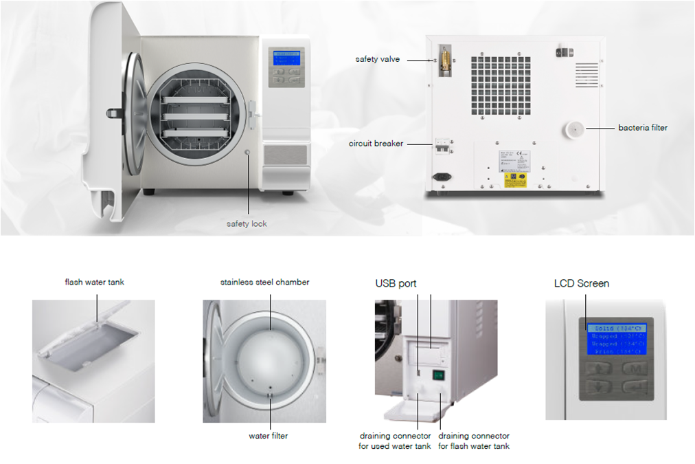 Fight Clave 8+ Autoclave Rapid Cycle 8L With Compressor