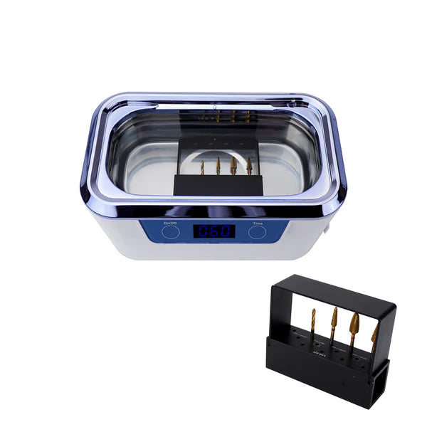 iSonic DS310-WS-D Miniaturized Commercial Ultrasonic Cleaner, white with sapphire blue colors, for dental applications