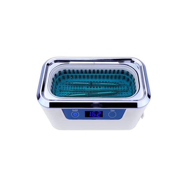 iSonic DS310-WS-D Miniaturized Commercial Ultrasonic Cleaner, white with sapphire blue colors, for dental applications