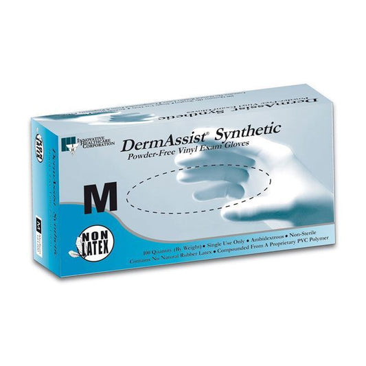 DermAssist® Vinyl Synthetic PF Exam Gloves 100/bx, 10 bx/cs