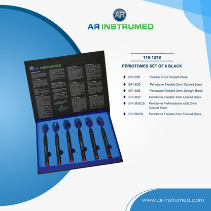AR Instrumed Periotome Extraction Kit Set of 6 Black