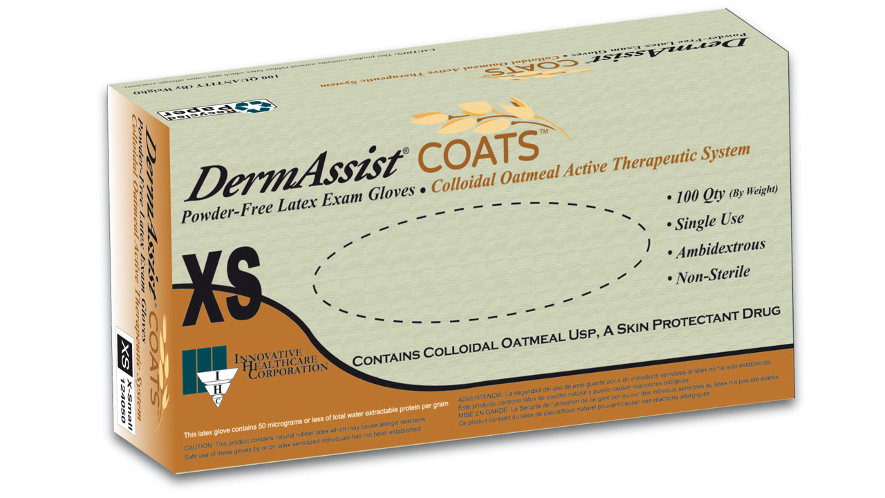 Innovative DermAssist® Coats® Latex Exam Gloves - Series 124, 100/bx, 10 bx/cs