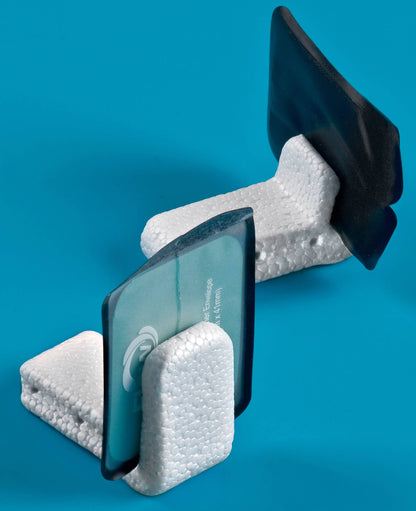 Flow Dental Foam Bite Blocks To Hold Film or PSP In 90 Degree Angle.