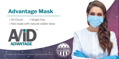 Avid Advantage Face Masks, ASTM Levels 1, 2 & 3, 50/bx or 500/cs