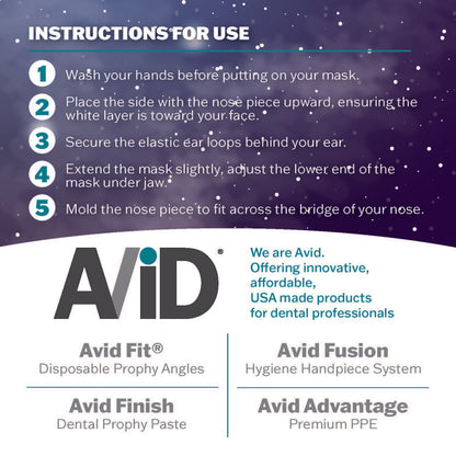 Avid Advantage Face Masks, ASTM Levels 1, 2 & 3, 50/bx or 500/cs