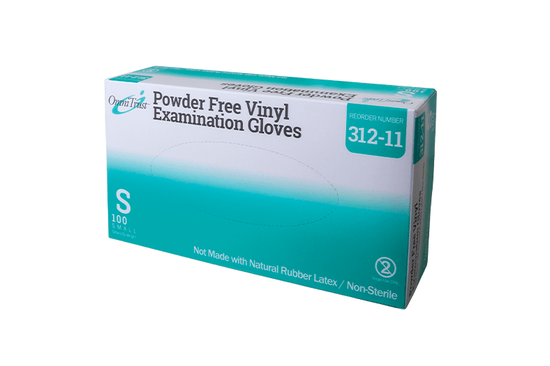 Omnitrust™ Vinyl Powder Free Exam Gloves - 100/box, 10 bx/cs