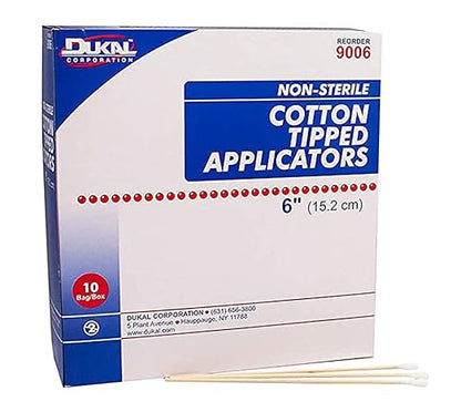 Dukal Cotton Tipped Applicators 100/bg, 10 bg/bx