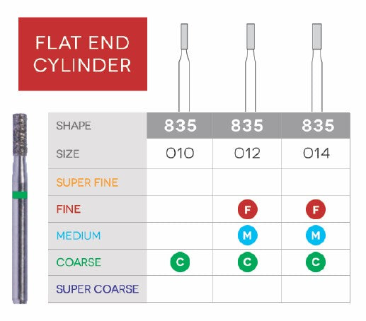Flat End Cylinder Disposable Diamond 10/Pk