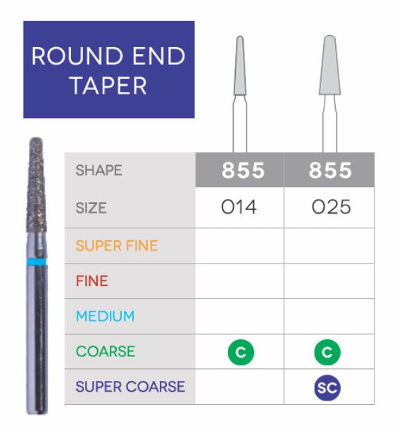 Round End Taper Disposable Diamond 10/Pk