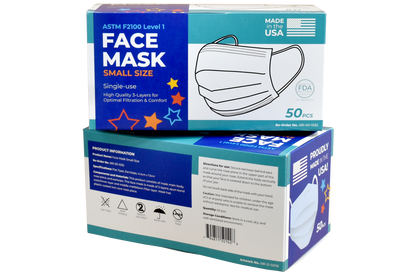 BRS Earloop Face Mask, Level 1, SMALL SIZE, Cs 600 Masks