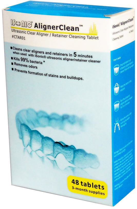 iSonic AlignerClean Ultrasonic Cleaner Tablets for Aligners /Retainers /Dentures/CPAP
