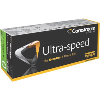 Carestream Ultra-Speed Intraoral film, DF-54C, Size 0, 1-film Super Poly-Soft Packets w/ ClinAsept Barrier. 75/bx