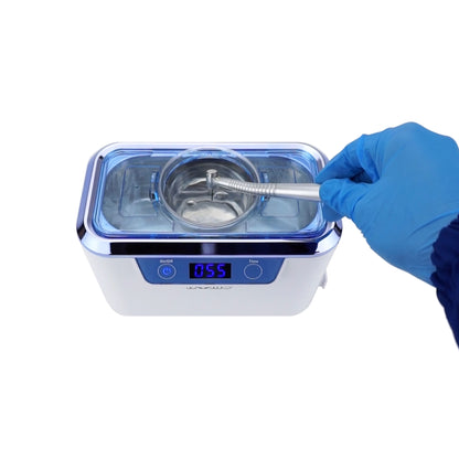 iSonic® DS310-WS-D Miniaturized Commercial Ultrasonic Cleaner, white with sapphire blue colors, for dental applications