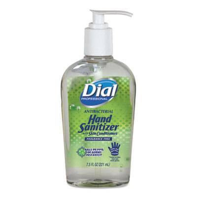 Dial® Antibacterial Hand Sanitizer w/ Moisturizers, Pump, 7.5 oz, 12/cs