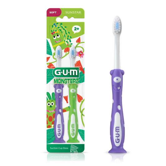 GUM® Monsterz Toddler Toothbrush w/Suction Cup, Assorted Colors 1 dozen