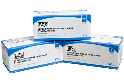 BRS Earloop Face Mask, Level 1, Standard Size, Case of 600 Masks