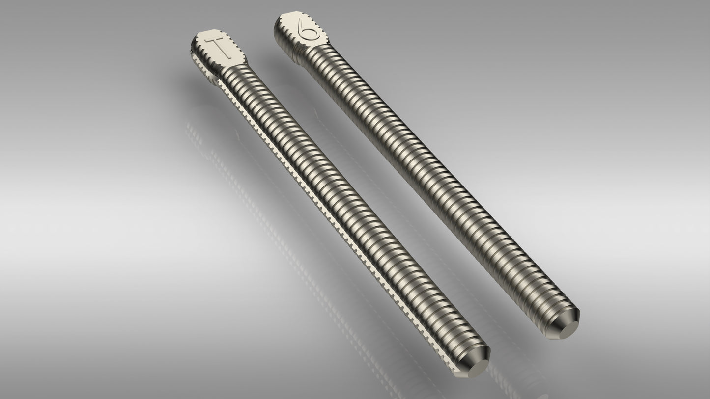 Mecodont Titanium Parallel Sided Post and Drills, No 3 - No 7