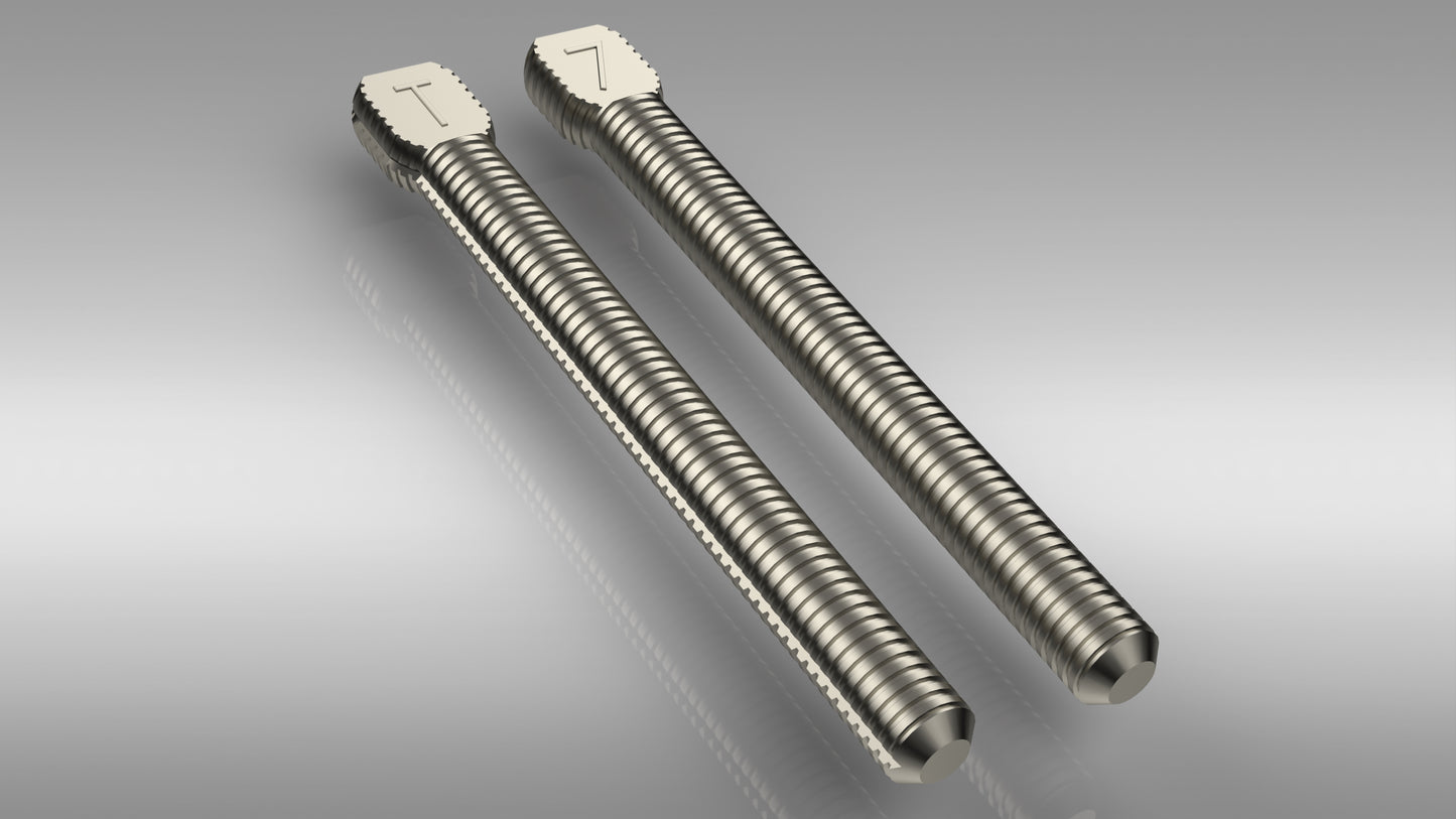 Mecodont Titanium Parallel Sided Post and Drills, No 3 - No 7