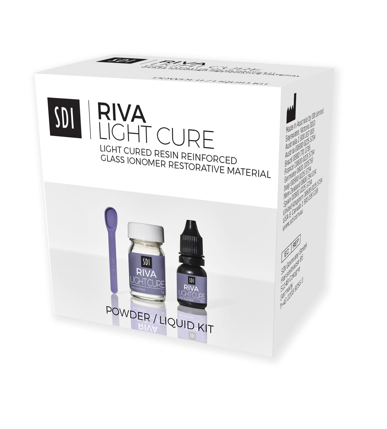 SDI Riva Self Cure Glass Ionomer Restorative Material Powder/Liquid