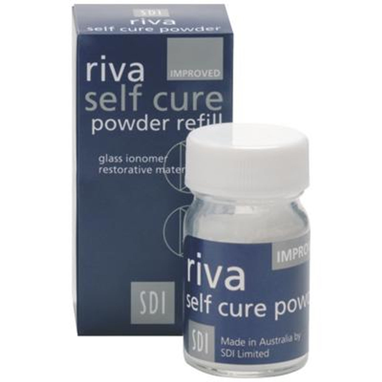 SDI Riva Self Cure Glass Ionomer Restorative Material Powder Refill - 15g Jar