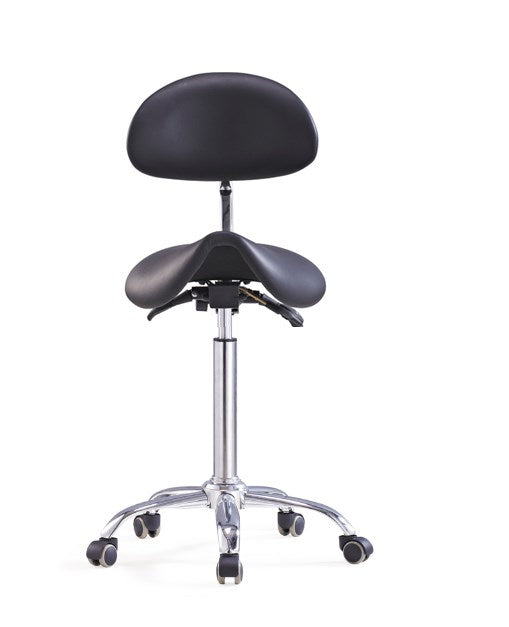 Flight Saddle Stool With Backrest - (Black Only)