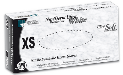 Innovative NitriDerm®  Ultra White Nitrile Exam Gloves - Series 167, 100/bx, 10 bx/cs