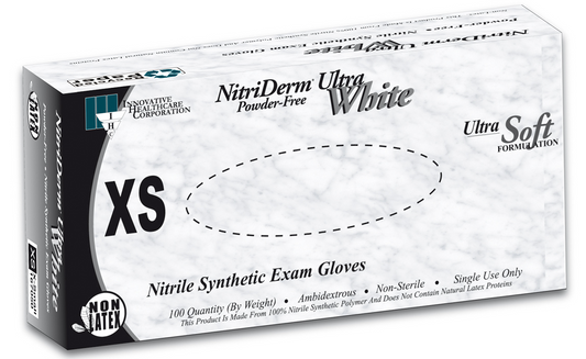 Innovative NitriDerm®  Ultra White Nitrile Exam Gloves - Series 167