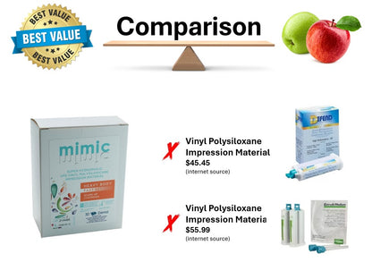 Mimic Vinyl Polysiloxane Impression Material - 4 x 50mL Cartridges, Fast Set