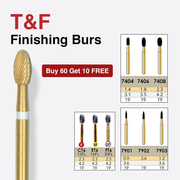 FT6 | Reusable Trimming & Finishing Burs Football (Egg) Shaped