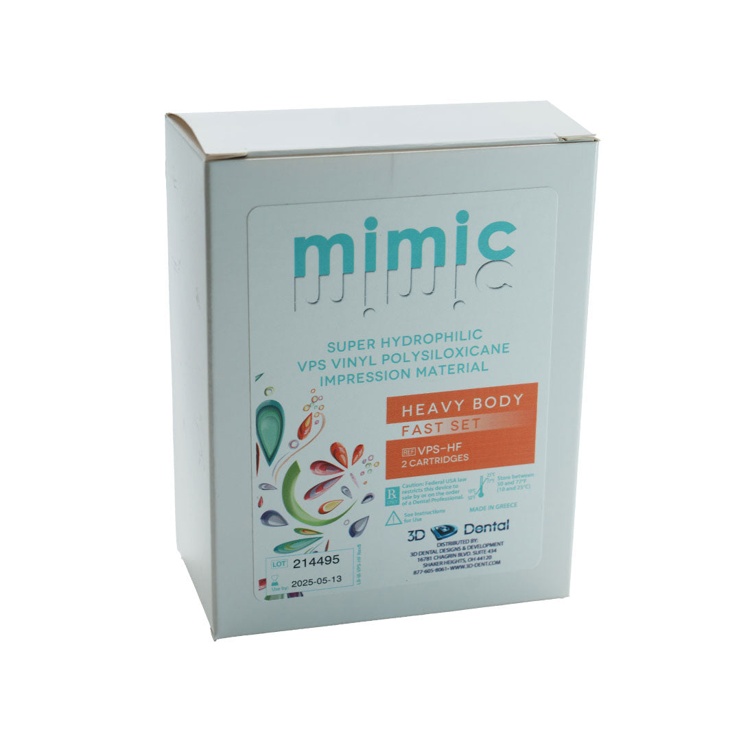 Mimic Vinyl Polysiloxane Impression Material - 4 x 50mL Cartridges, Fast Set