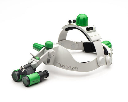 Univet Headgear Green, Prismatic Flip-Up Loupes 3.5X ULTRA-HD