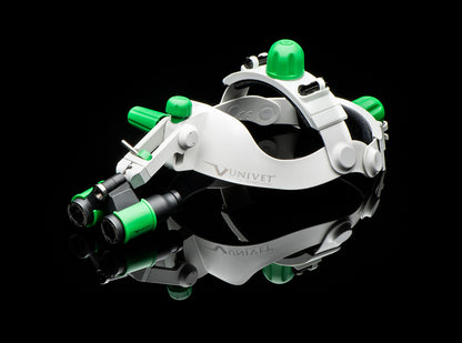 Univet Headgear Green, Prismatic Flip-Up Loupes 3.5X ULTRA-HD