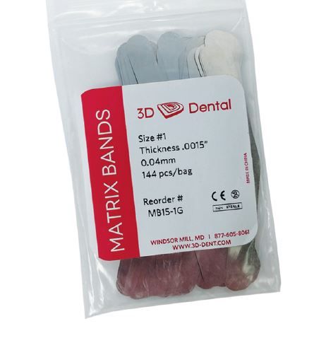 3D Dental Tofflemire Matrix Bands