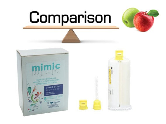 Mimic Vinyl Polysiloxane Impression Material - 4 x 50mL Cartridges, Fast Set