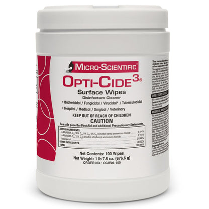 Opti-Cide3 Disinfectant Surface Wipes, 100/can, 6 can/cs